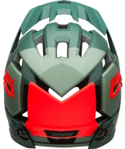 Bell Super Air R Spherical MIPS Downhill/BMX Race Helm- Mat/gloss Green/infrared -Fahrradzubehör Geschäft 210218010 Bell Super Air R Spherical matte gloss green infrared back