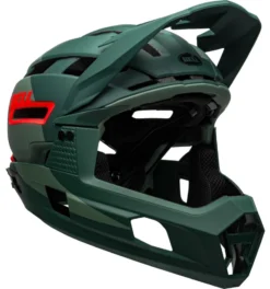 Bell Super Air R Spherical MIPS Downhill/BMX Race Helm- Mat/gloss Green/infrared -Fahrradzubehör Geschäft 210218010 Bell Super Air R Spherical matte gloss green infrared front right