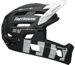 Bell Super Air R Spherical MIPS Downhill/BMX Race Helm- Mat Black/white Fasthouse -Fahrradzubehör Geschäft 210218022 Bell Super Air R Spherical fasthouse matte black white right