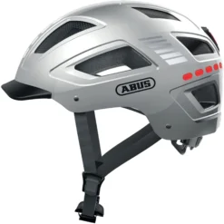 ABUS Hyban 2.0 LED Fahrradhelm - Signal Silver Shiny