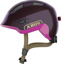 ABUS Smiley 3.0 ACE LED Kinder-Fahrradhelm - Royal Purple Shiny