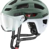 Uvex Finale Visor Vario Visier Fahrradhelm - Moss Green-cloud Matt