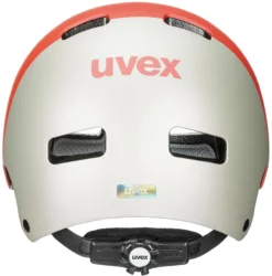 Skaterhelm Uvex Kid 3 Cc - Grapefruit Sand Mat -Fahrradzubehör Geschäft uvex kid 3 cc kinder skaterhelm fahrradhelm grapefruit sand mat 3 Ansicht von hinten